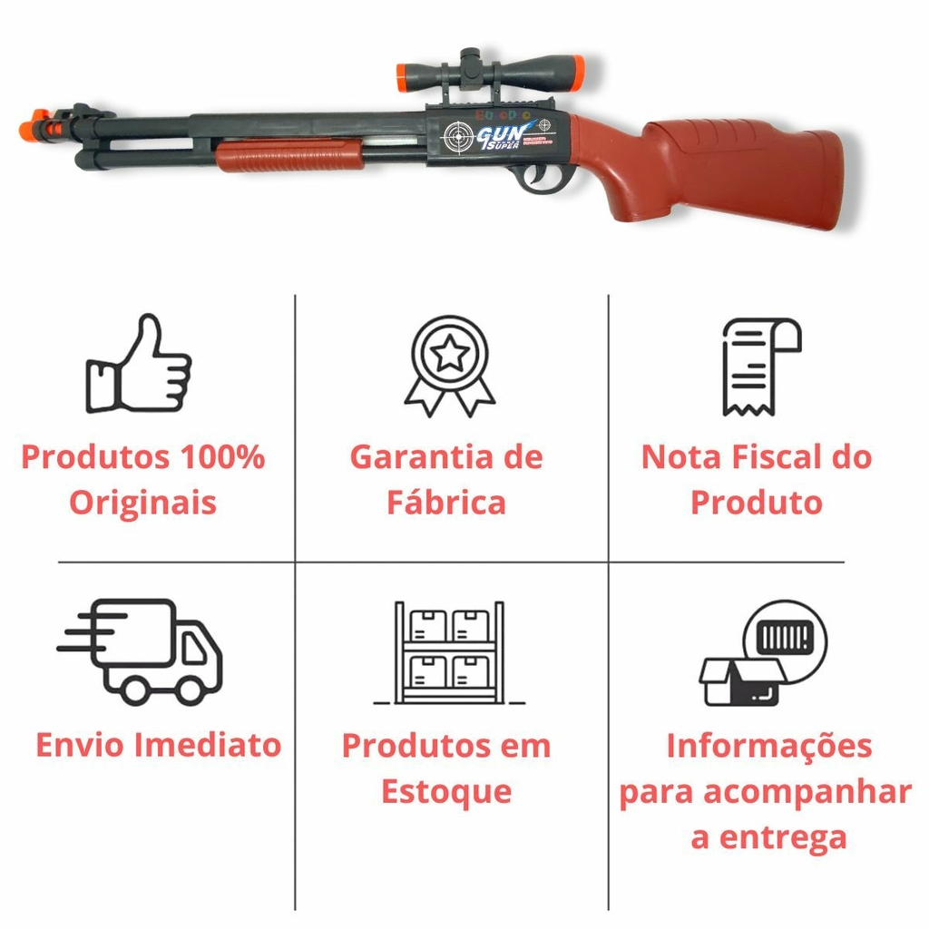 Arminha Sniper De Brinquedo lançador de dardo com mira e luz em