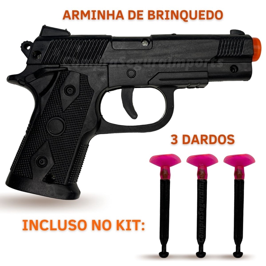 Pistola de Brinquedo Arma Plastica policial Arminha lança faisca