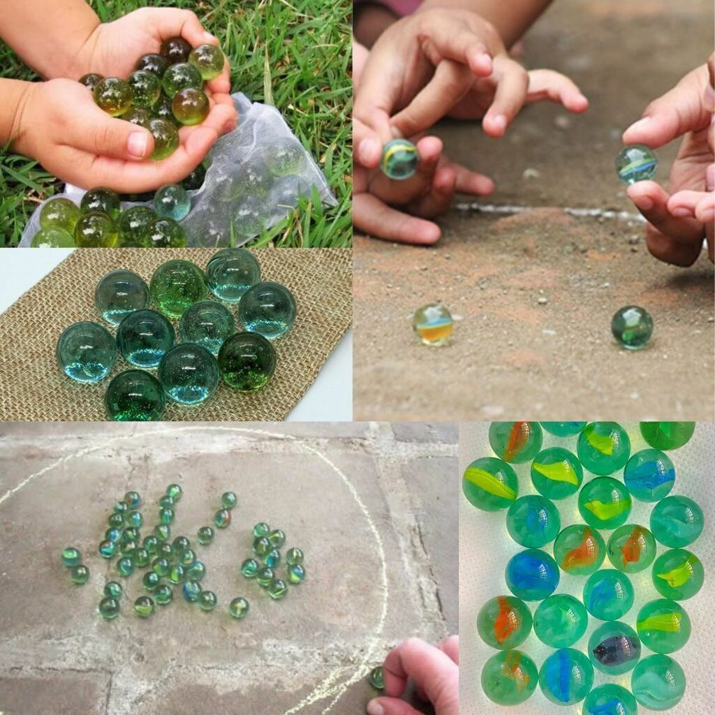 Kit 40 Bolinhas De Gude Vidro + 4 Piões De Madeira E Fieiras em