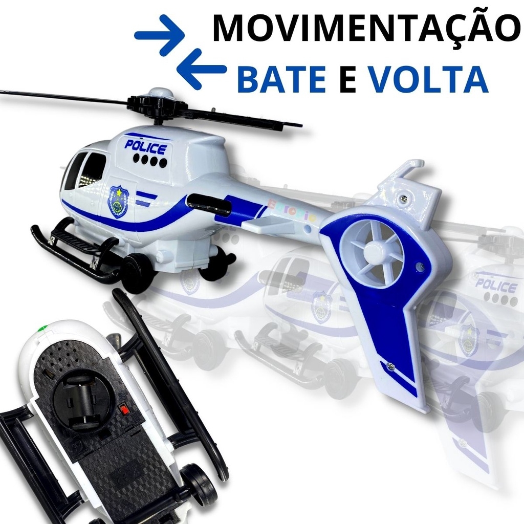 Kit Brinquedo Infantil com Avião e Helicóptero Eletrônicos Bate e