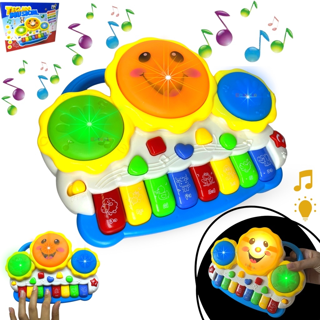 Teclado Piano Musical Bebê Brinquedo Infantil Drum Divertido