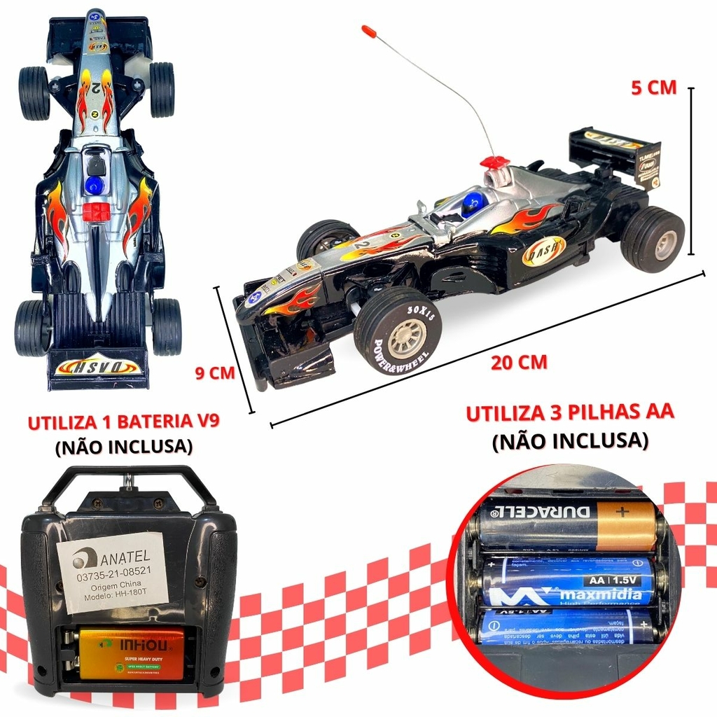 Kit 4 Carrinho 1:24 Carro Controle Remoto Corrida F1 Formula no