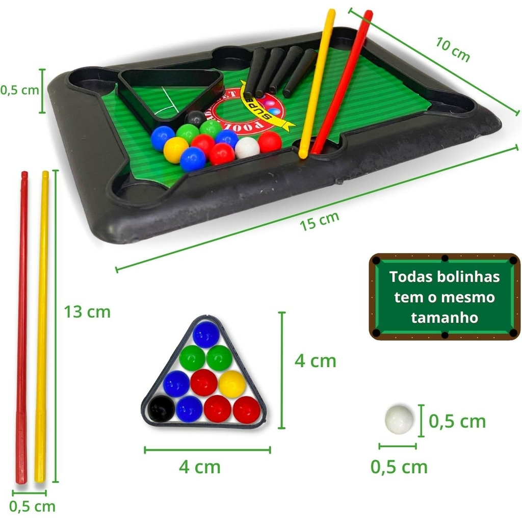 Jogo de Sinuca Bilhar de Mesa Pequeno - Vix Esportes