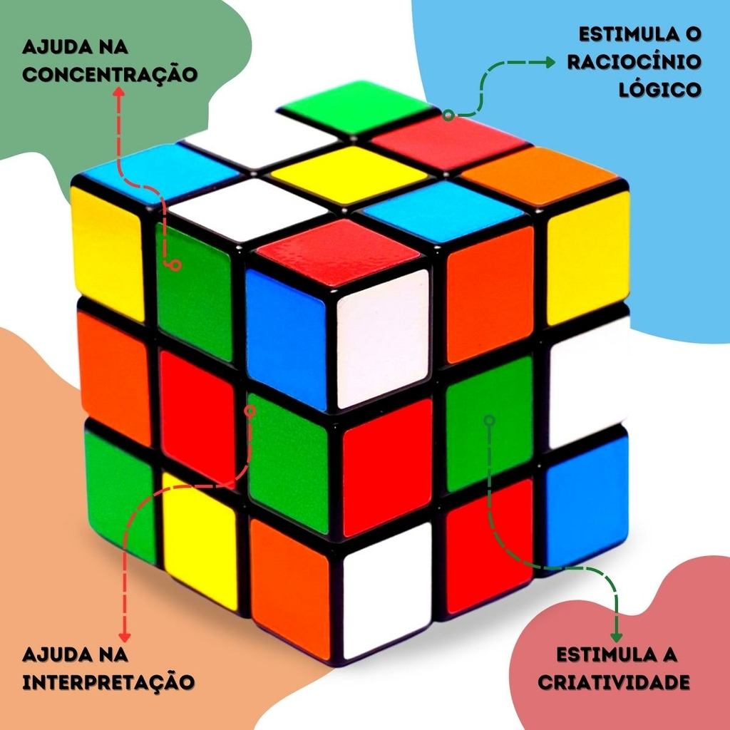 Cubo Mágico 5 CM Brinquedo Infantil Giro Rápido Colorido