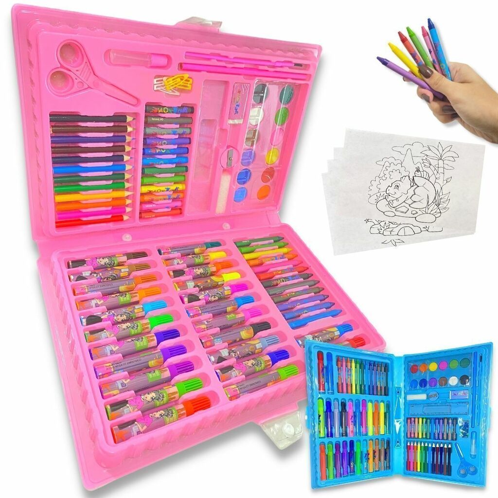 Maleta De Pintura Infantil Estojo Para Colorir Com Desenho, jogos de  pinturas infantil - charminarmi.com