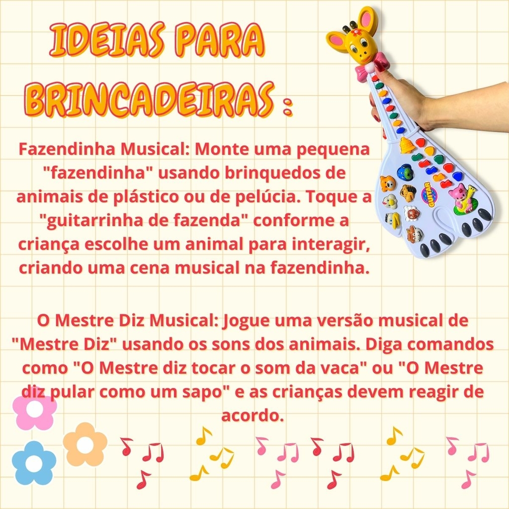 Piano Musical Fazendinha de Bichos Luzes e Músicas Vaquinha em