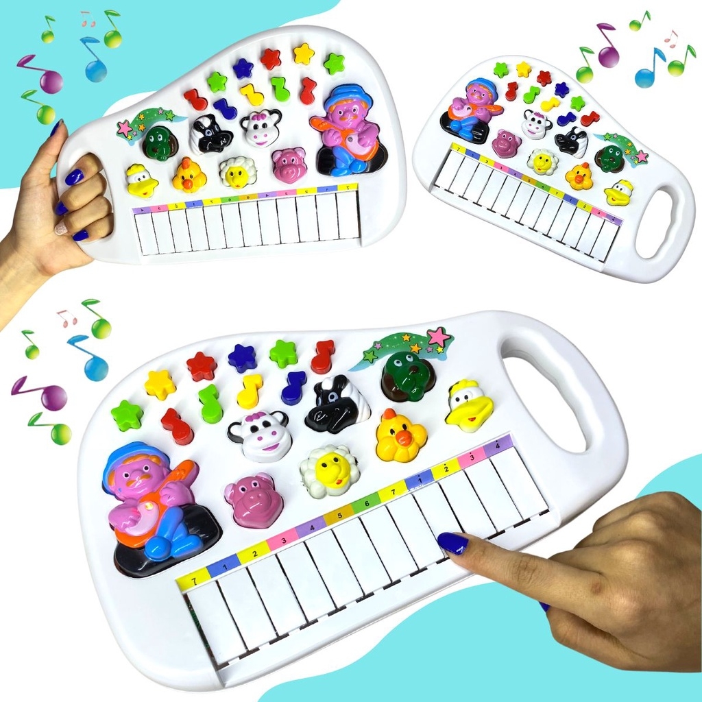 Piano Teclado Infantil Som De Animais Musical De Fazendinha em 2023