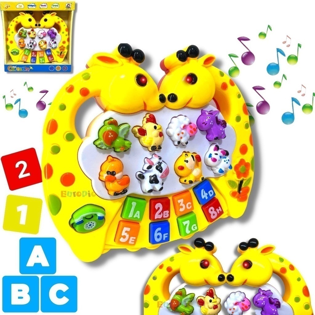 Piano Infantil Teclado Musical Com Sons De Bichinhos Bichos