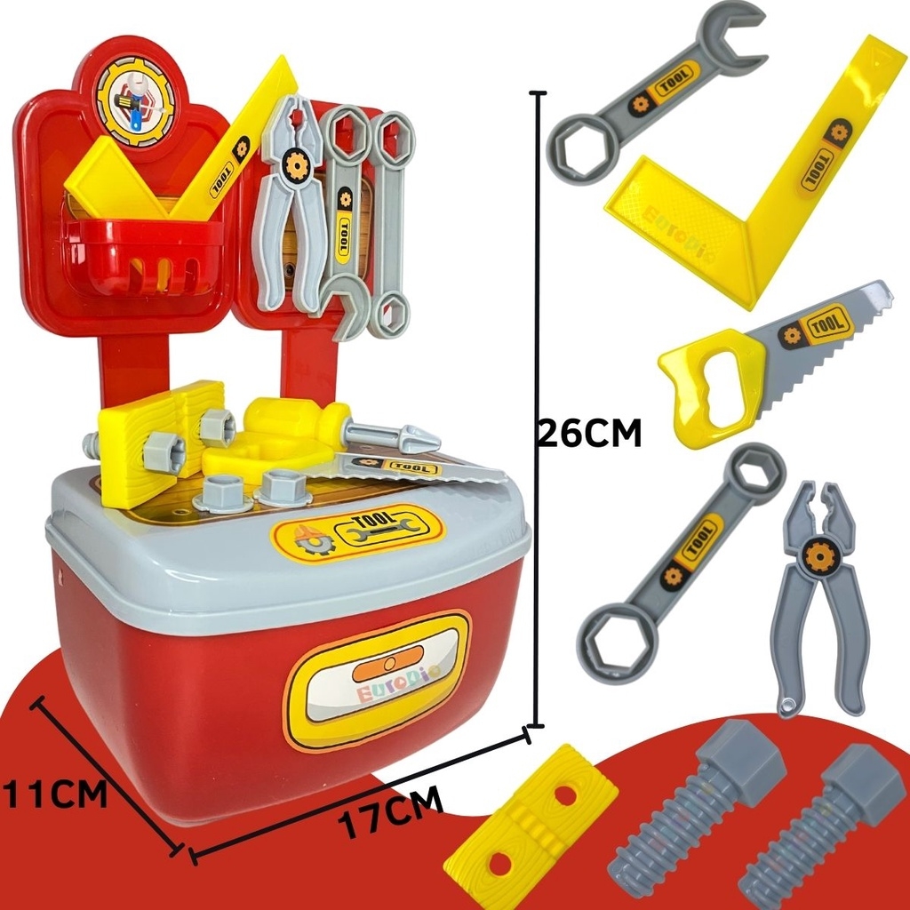 Mini Jogo De Ferramentas Infantil Mecânico Kit Ferramentas Com Carrinho