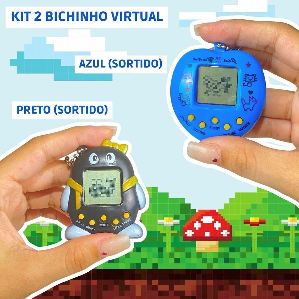 Brinquedo Bichinho Virtual Tamagoch 168 Em 1 Original Retro - Amarelo :  : Brinquedos e Jogos