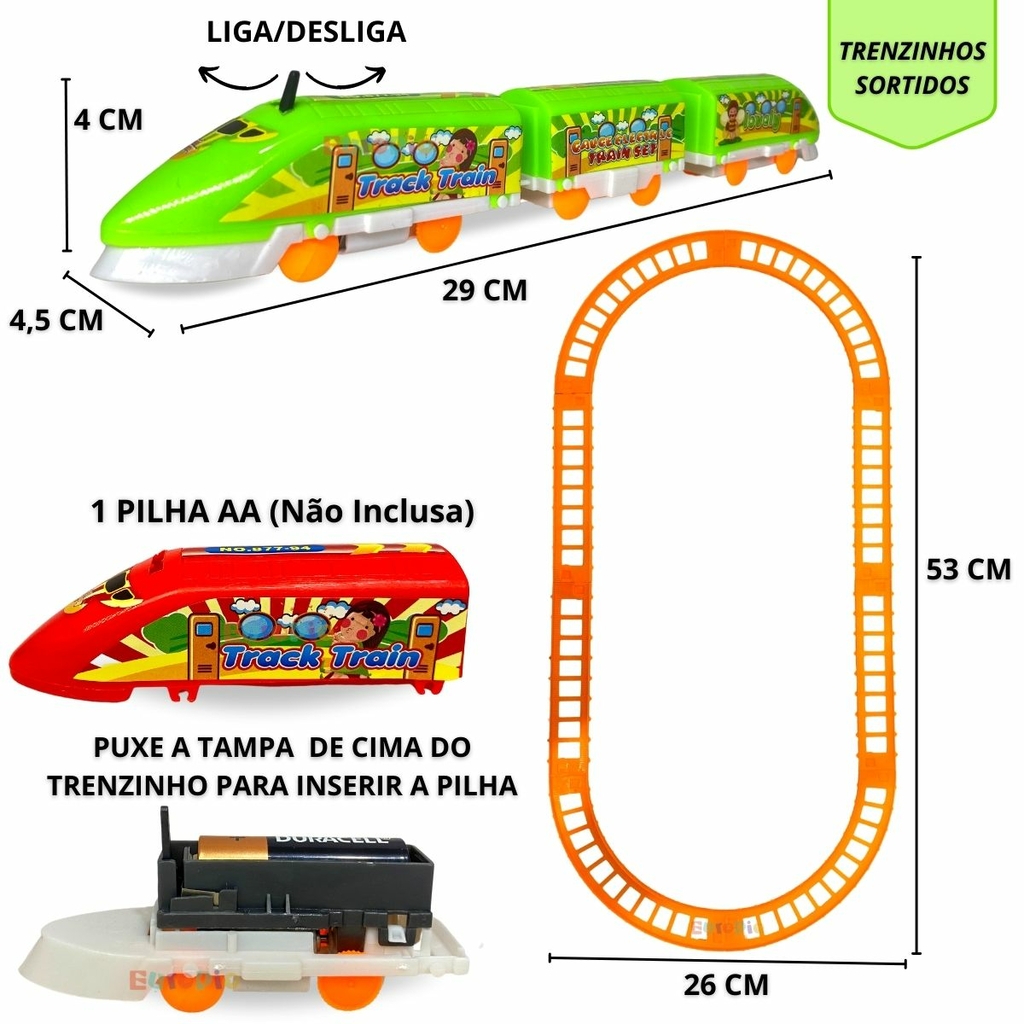 Trem De Brinquedo Com Trilho A Pilha Locomotiva Infantil