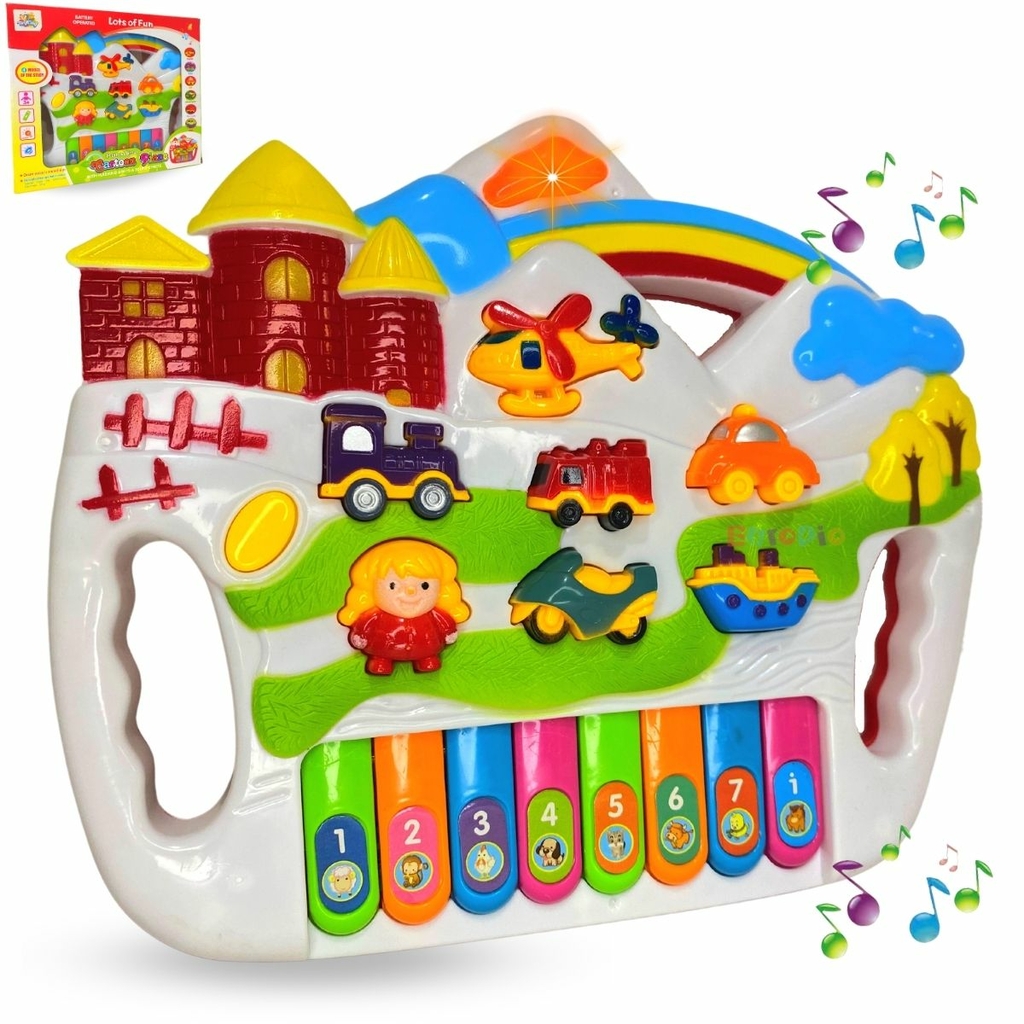 Piano Musical Educativo Animais Brinquedo Som Infantil Bebe Cor