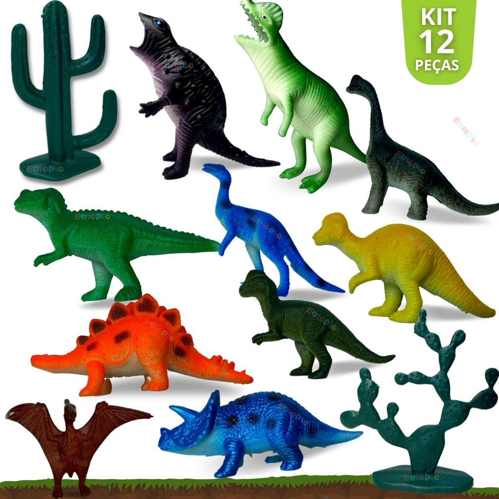 Carrinho Dinossauro Rex + Brinde (12 Dinossauros)