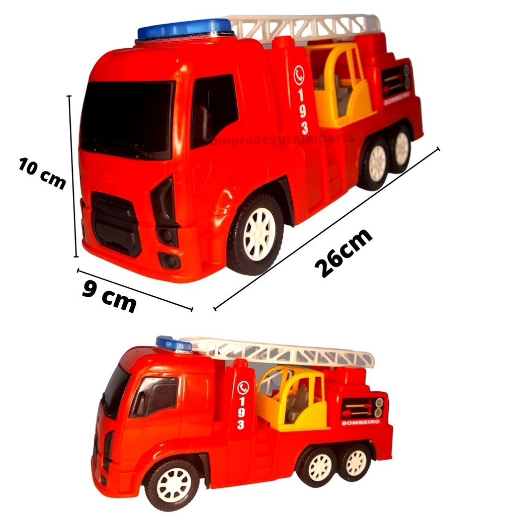 Caminhão de Bombeiro Infantil Carrinho de Brinquedo Resgate