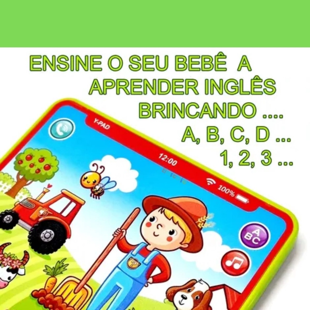 Brinquedo Educacional Inglês Tablet Infantil Multi função