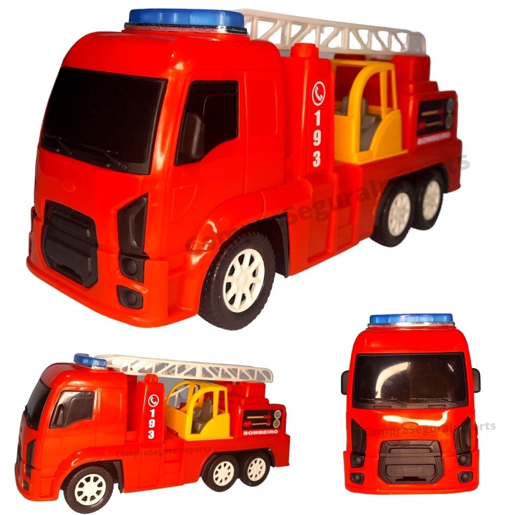 Caminhão de Bombeiro Infantil Carrinho de Brinquedo Resgate