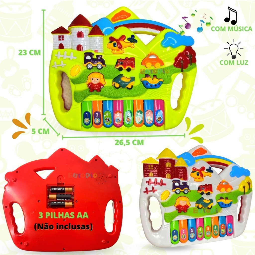 Tecladinho Mini Piano Musical Com Luz Didático Bebe Criança