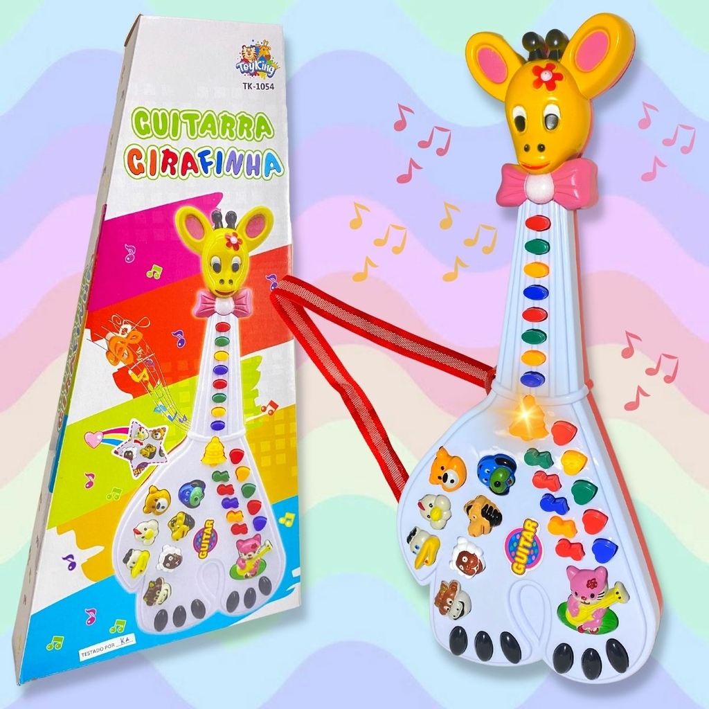 Brinquedo Piano Infantil Vaquinha Com Som Animais Fazendinha Cor