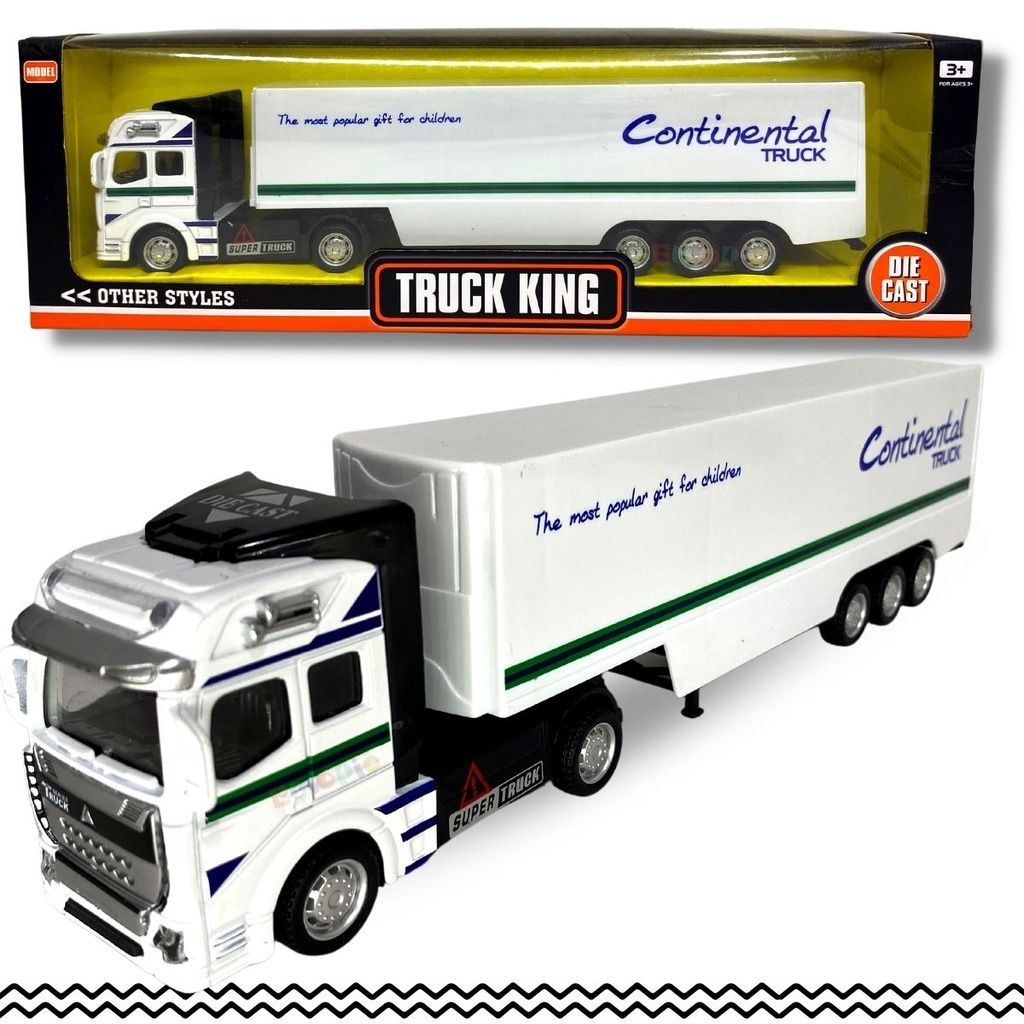 Caminhão Carreta de Brinquedo Miniatura Metal 30cm Coleção