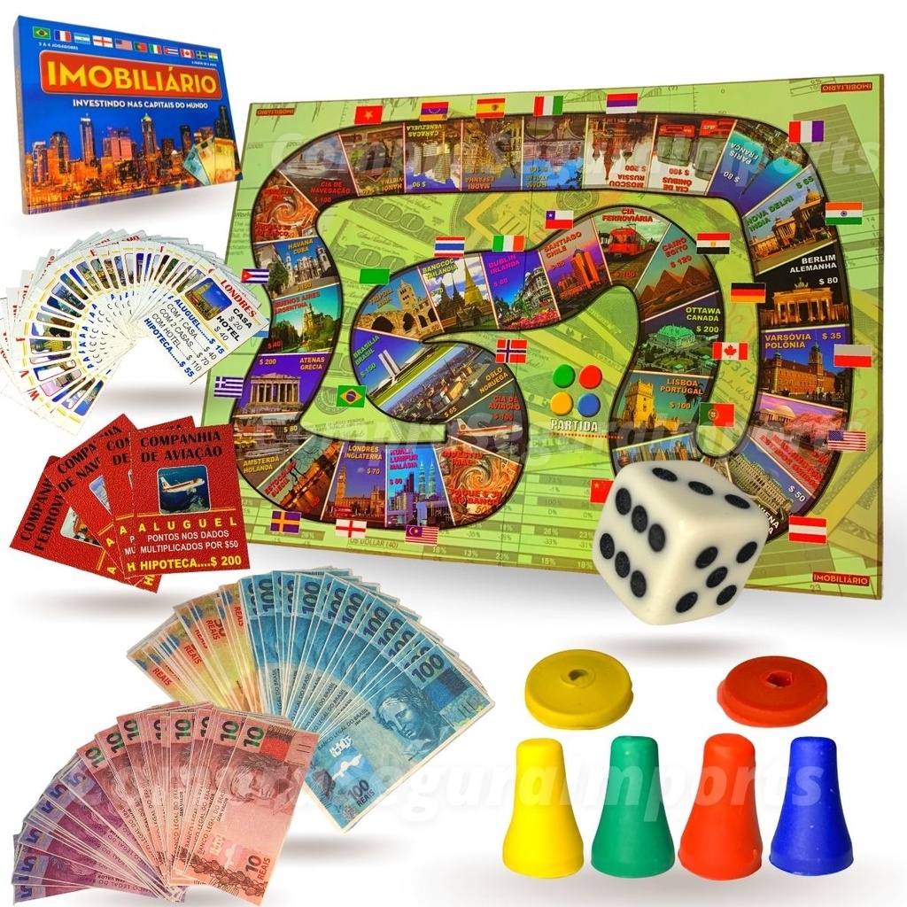 Jogo De Tabuleiro Banco Imobiliário Original Com Aplicativo - R$ 149,4