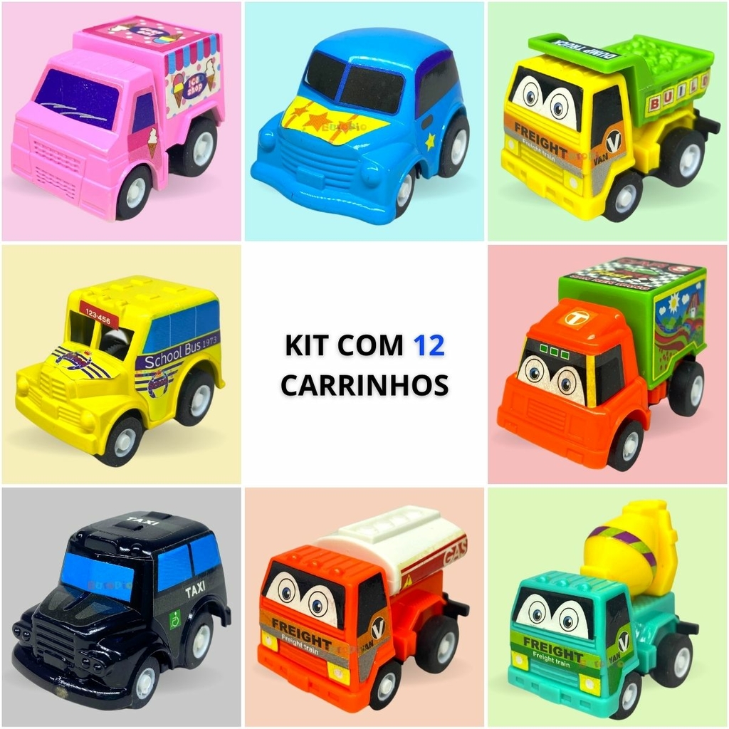 Kit 12 Carrinhos Fricção Combinação De Carros Construção E Carros De  Corrida Brinquedo infantil Coleção, Fanwix