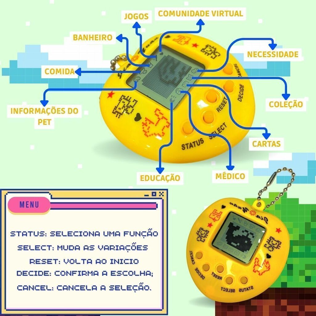 Bichinho Virtual Tamagotchi 168 Bichinho Eletrônico Nostálgico/Brinquedo de  Criança/Jogos Aleatórios