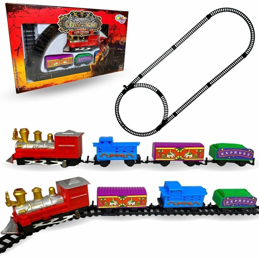 Trenzinho De Brinquedo Trem Menino Locomotiva Trilho Pilha