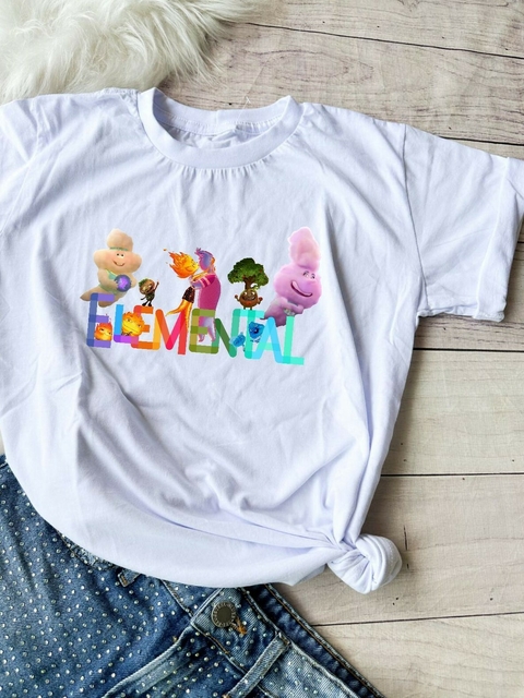 Camiseta Elementos Filme Cinema Fogo Agua Faísca Gota