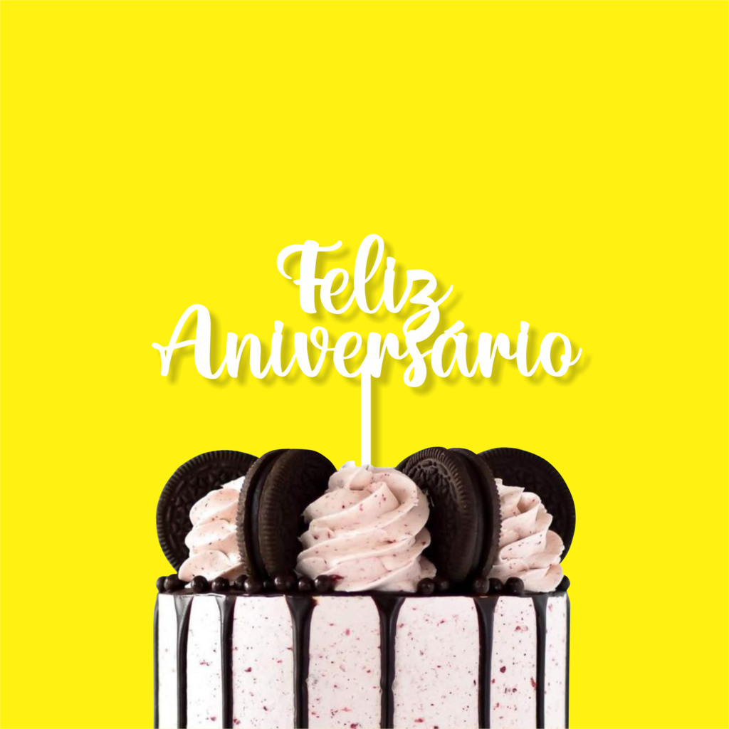 Topo De Bolo Feliz Aniversário/ Happy Birthday ( Diversas Cores)
