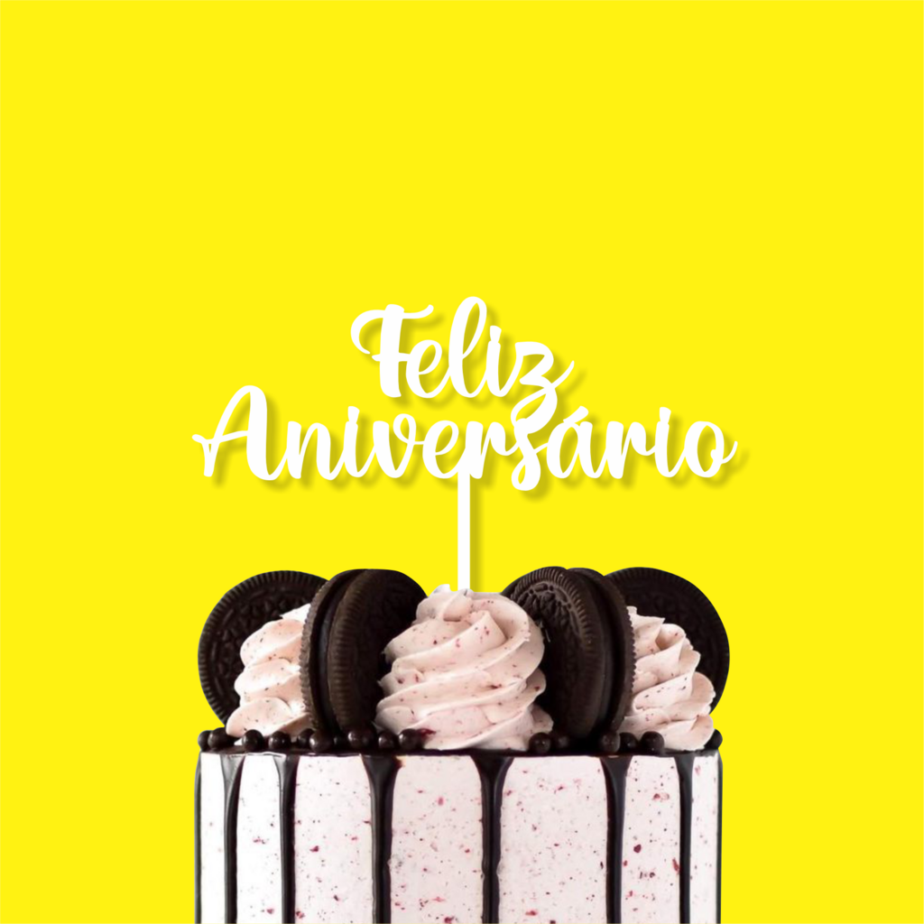 Topo Bolo Feliz Aniversário