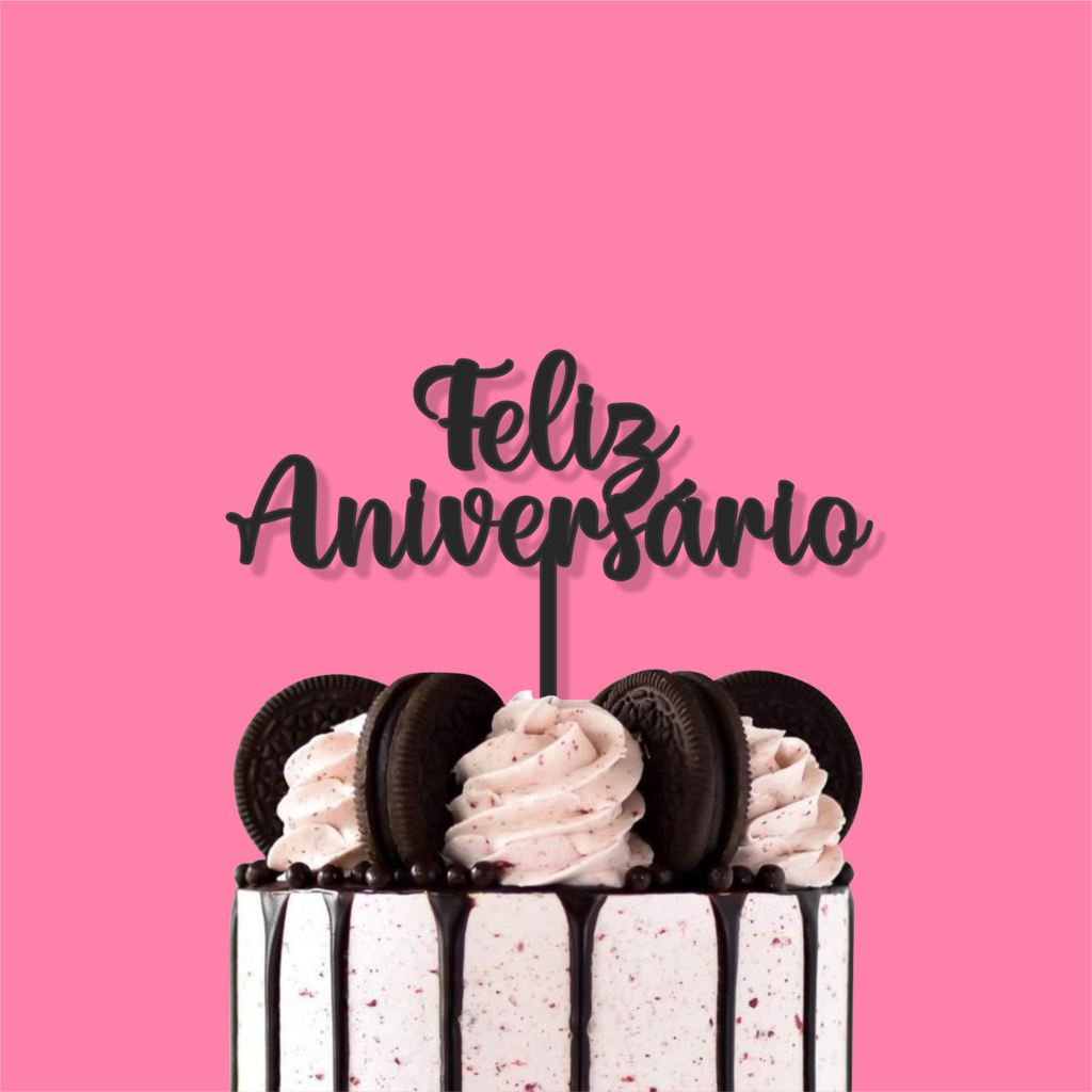 Topo Bolo Feliz Aniversário