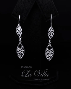aretes en filigrana momposina, plata ley 950, Mompos, Mompox, aretas, joyas de la villa