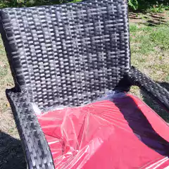Juego de comedor de rattan sintetico 7 piezas con almohadones y mesa 1,50 m - HISSUMA MATERIALES