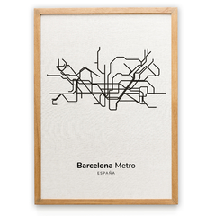 Mapa Metro Barcelona blanco y negro Imprimible