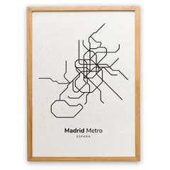 Mapa Metro Madrid blanco y negro Imprimible