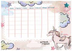 organizador semanal de escritorio unicornio
