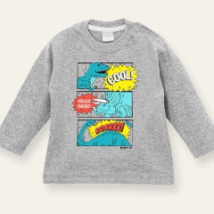 Remera dinos cool gris