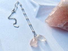 Colar Arequipa | cristal + quartzo-rosa