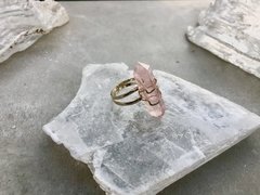 Anel quartzo-Rosa biterminado | prata - MIMPPY - Jóias em Prata e Semijóias | Acessórios Femininos com Cristal e Pedras Naturais