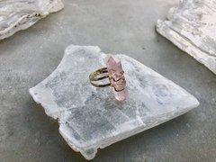 Anel quartzo-Rosa biterminado | prata - comprar online