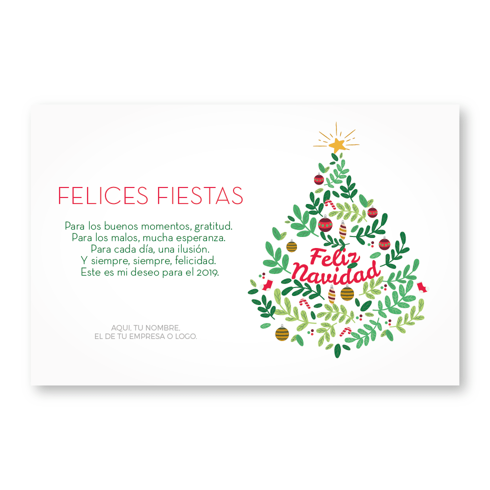 Arbol Deseos Postal Tarjetas Para Navidad Y Fin De Ano
