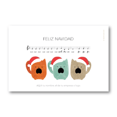 Tres Gatos Cantores Postal - Tarjetas para Navidad y Fin de Año