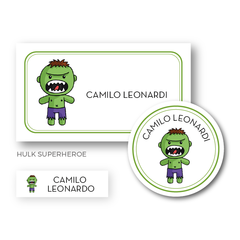 Hulk Superhéroes - Etiquetas Escolares