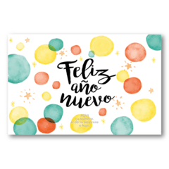 Watercolor Circle Postal - Tarjetas para Navidad y Fin de Año