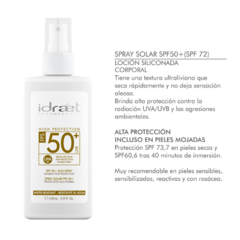 Protector Solar Spray +50 FPS x 145 ml Idraet - comprar online