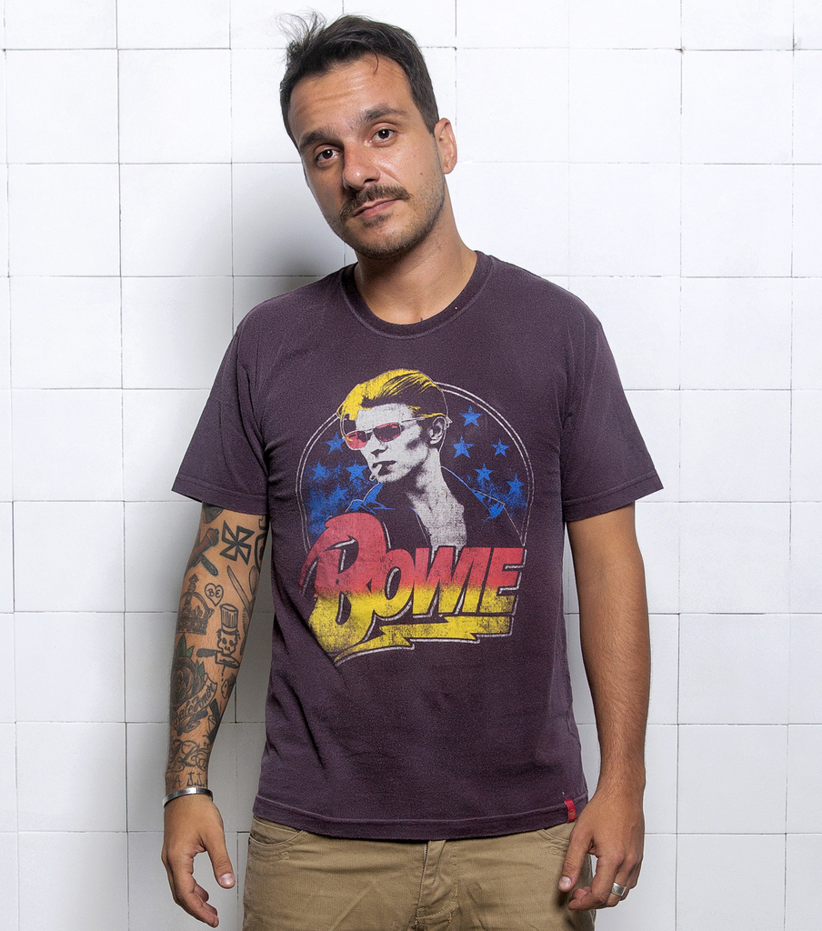 camiseta david bowie masculina