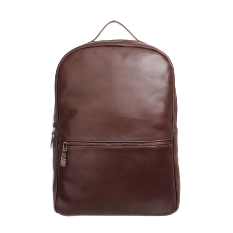 Mochila de cuero vacuno. Genuine leather backpack for men