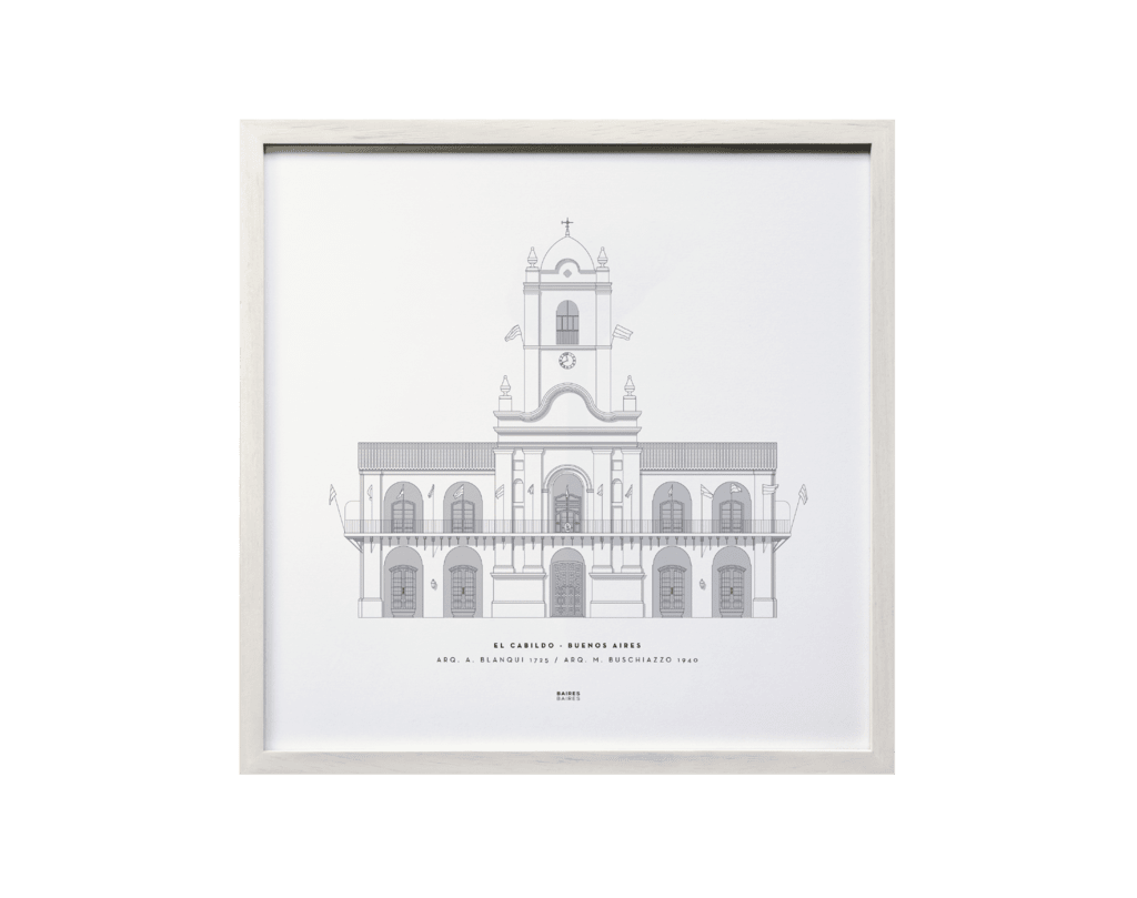 Enmarcado Cabildo De Buenos Aires 34x34