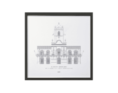 Enmarcado Cabildo de Buenos Aires / 34x34 en internet