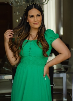Vestido Crepe Ciganinha - Verde - comprar online